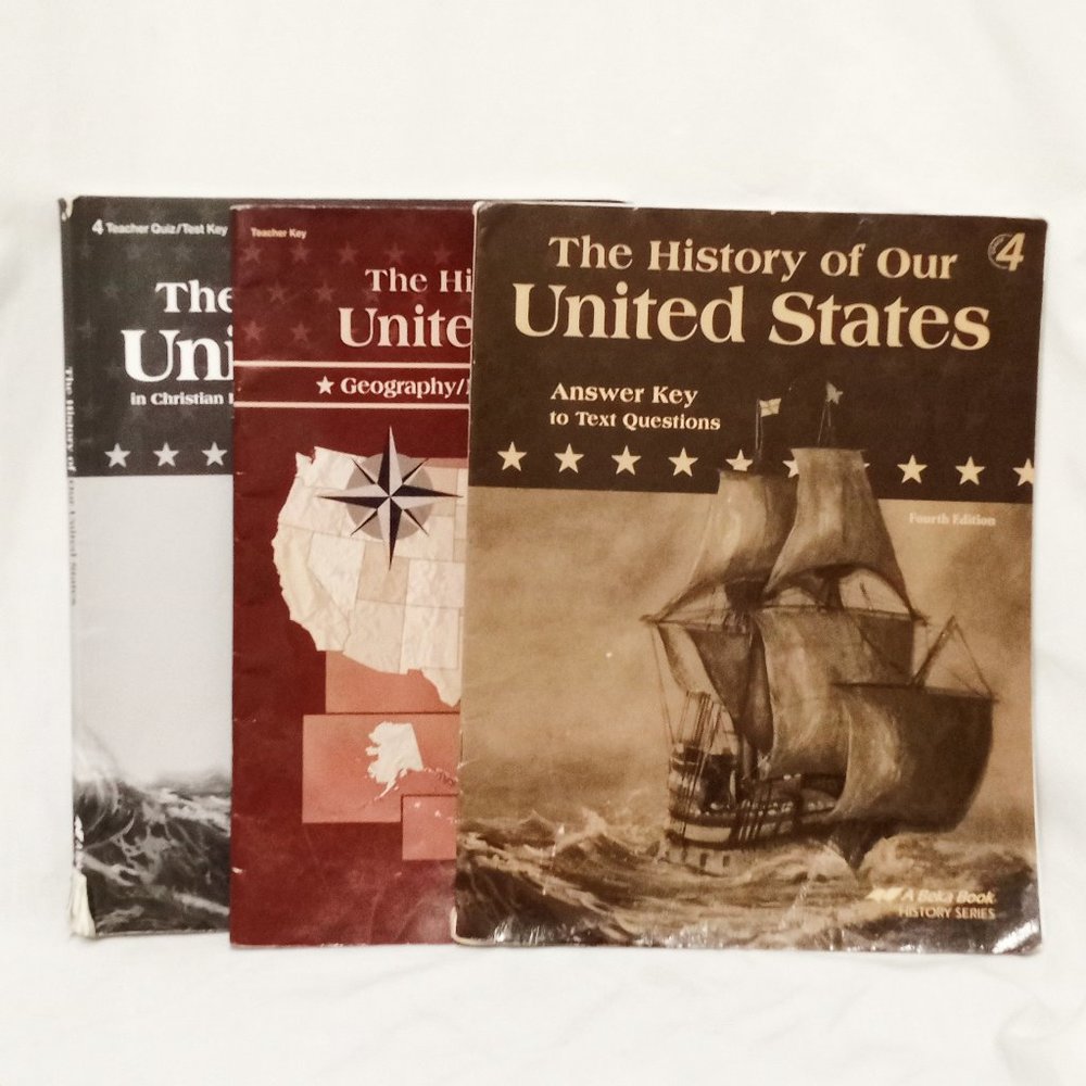 Lot ABeka Grade 4th Grade History of Our United States 3 Teacher Books Geography